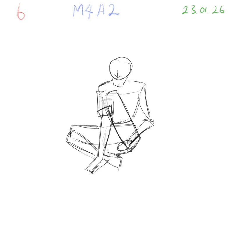 figure gesture study exploring depth and spatial awareness