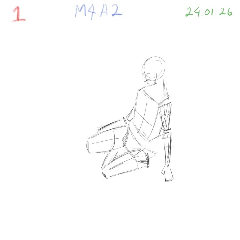 gesture drawing practice showing dynamic 3D human figure forms