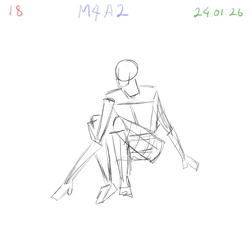 gesture drawing practice with 3D form exploration