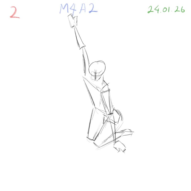 2 minute gesture drawing focusing on body movement and form