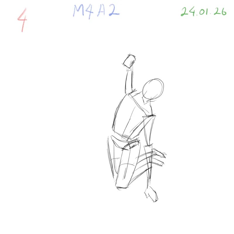 quick gesture study emphasizing balance and weight distribution