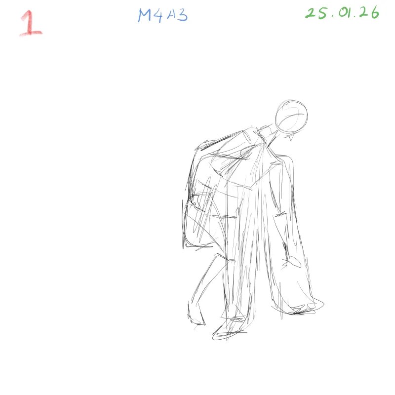 Anatomy gesture drawing practice sketch 1 minute quick study