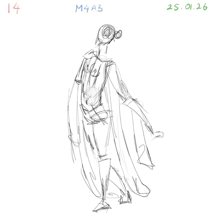 Anatomy gesture drawing focusing on proportions