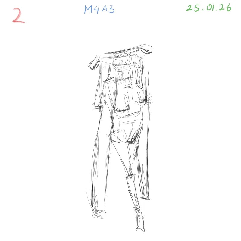 Anatomy gesture drawing practice sketch dynamic pose