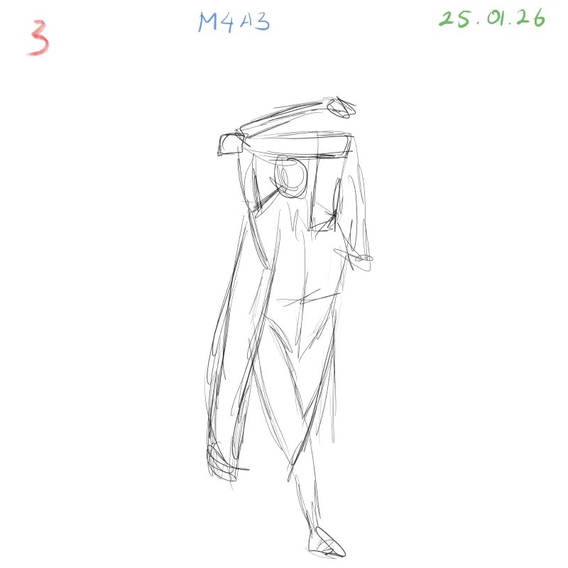 Quick anatomy gesture drawing focusing on body flow