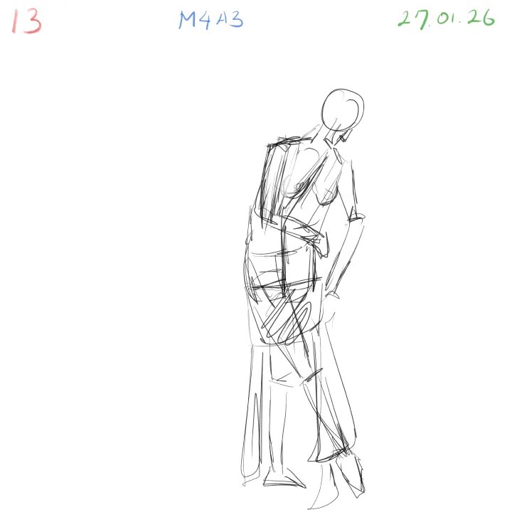 Quick anatomy gesture drawing practice expressive pose 13