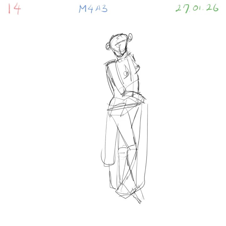 Anatomy gesture drawing study capturing essential anatomy details 14