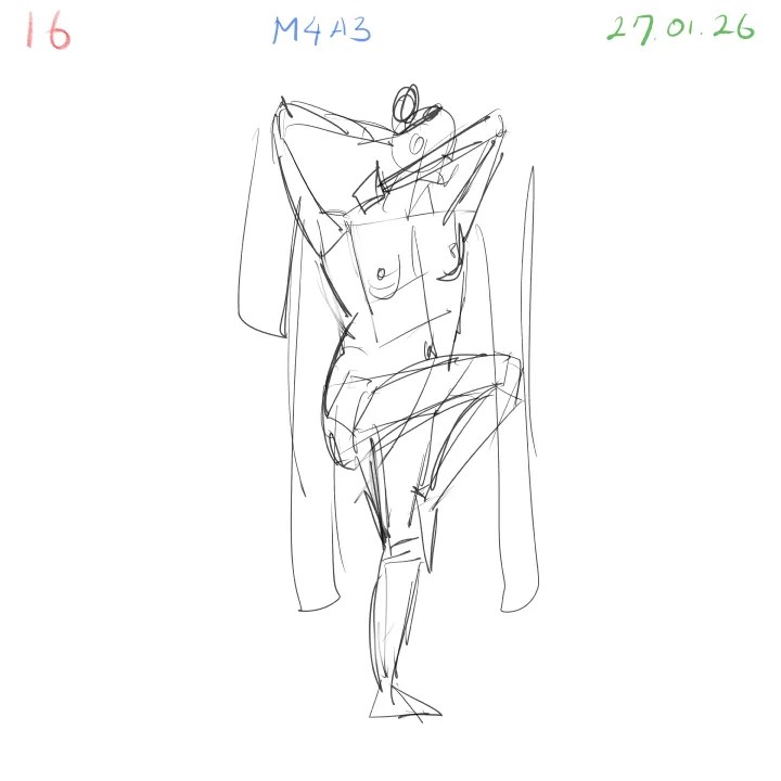 Quick figure drawing anatomy gesture daily practice 16