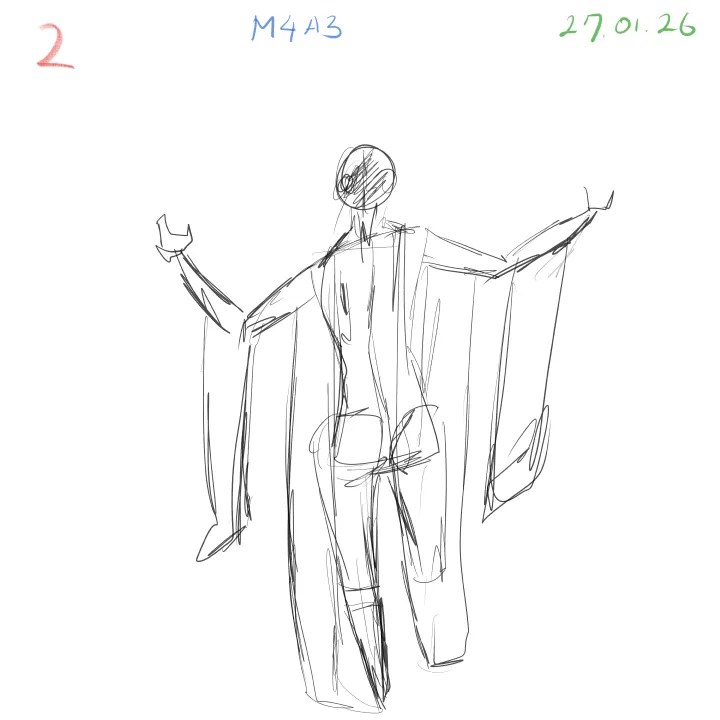 Quick anatomy gesture drawing practice 2-minute figure study 2