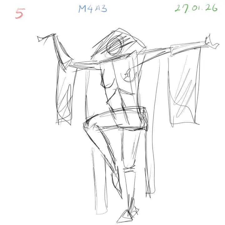 Fast anatomy gesture drawing daily practice dynamic pose 5