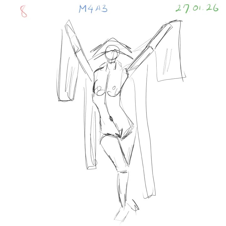 Two-minute anatomy gesture drawing study focusing on proportions 8