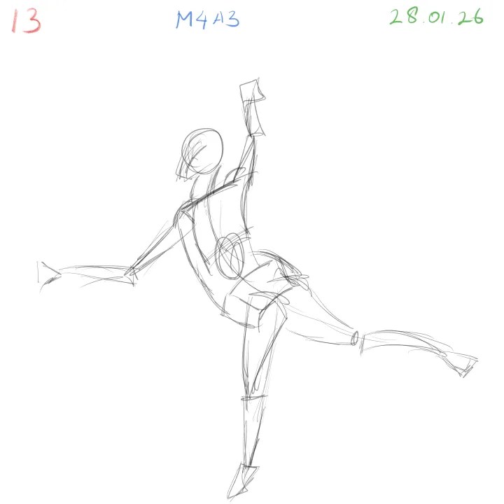 gesture drawing study quick figure pose sketch