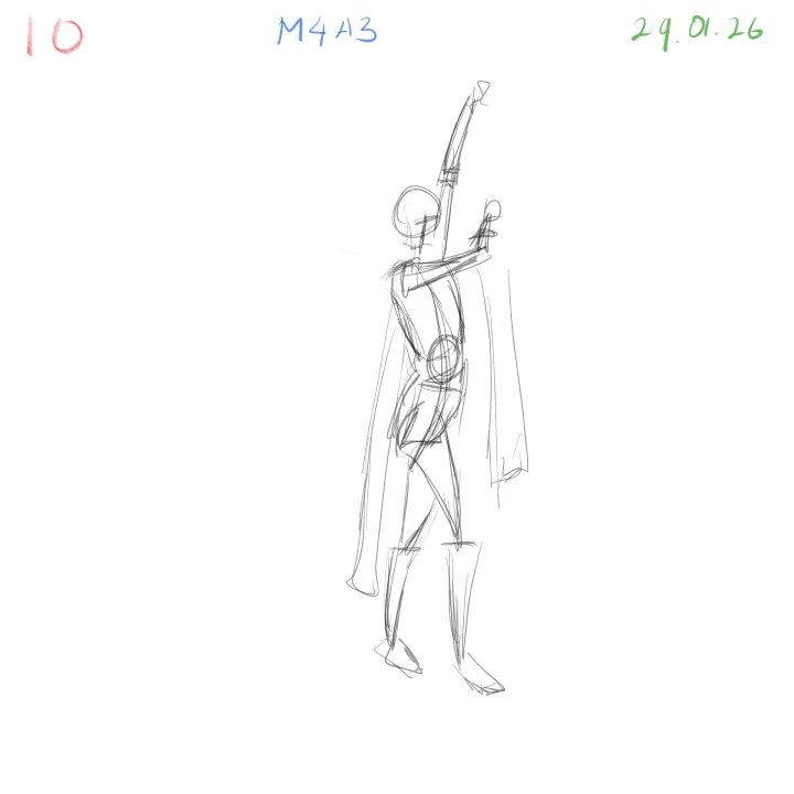 quick gesture pose study for figure drawing practice