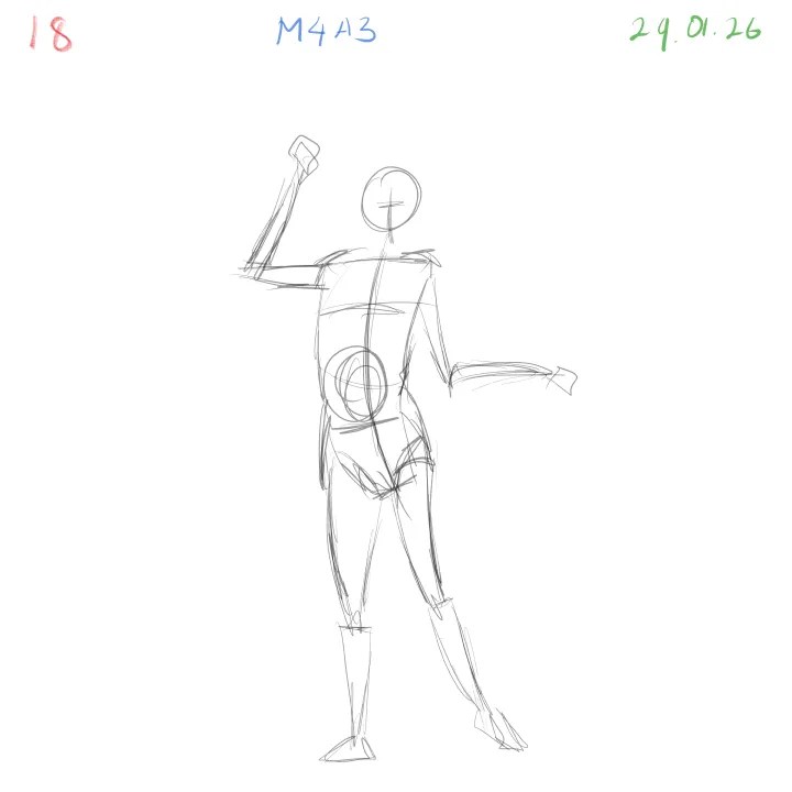 quick gesture sketch capturing pose energy