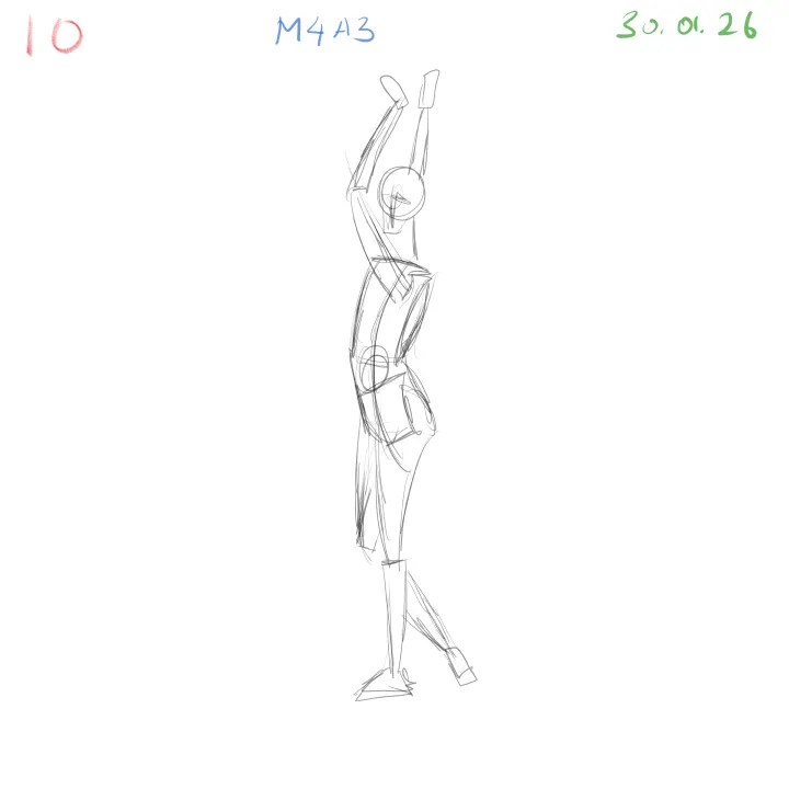 2 minute gesture drawing study improved proportion m4a3 day 2 image 10