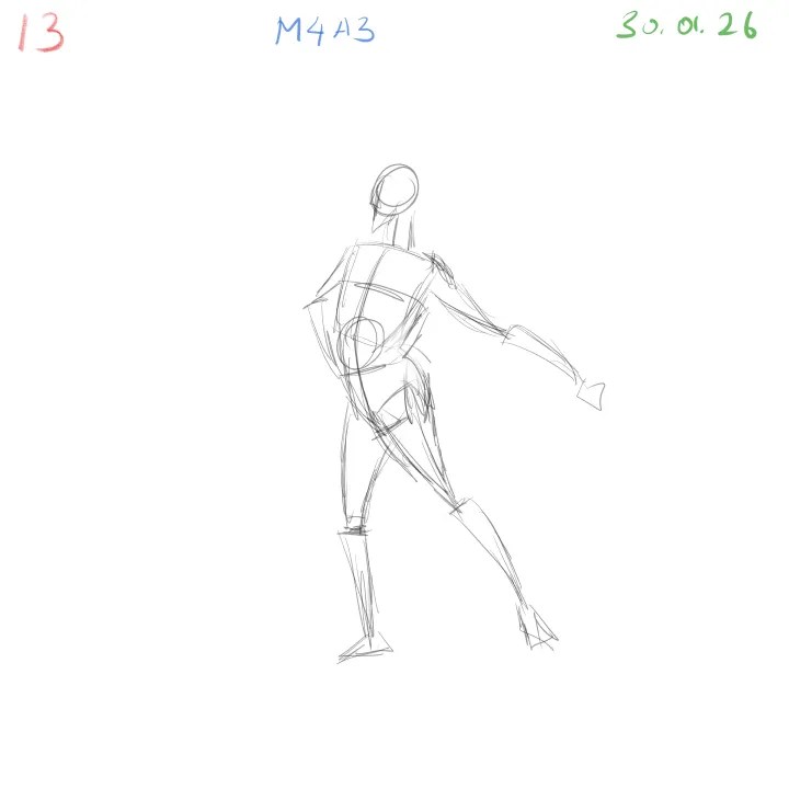 figure gesture drawing study for proportional anatomy m4a3 day 2 image 13