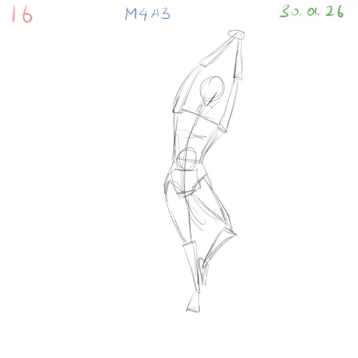 gesture drawing study using joint landmarks m4a3 day 2 image 16