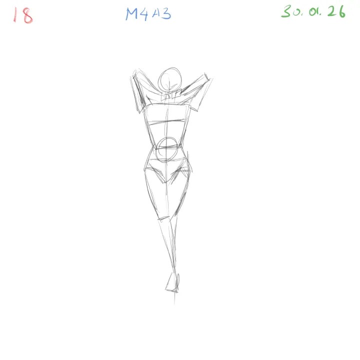 2 minute gesture drawing practice focusing on joints m4a3 day 2 image 18