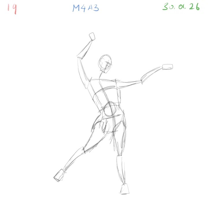 gesture drawing practice result m4a3 day 2 image 19