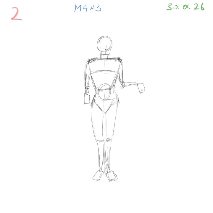 gesture drawing practice result m4a3 proportional figure study day 2 image 2