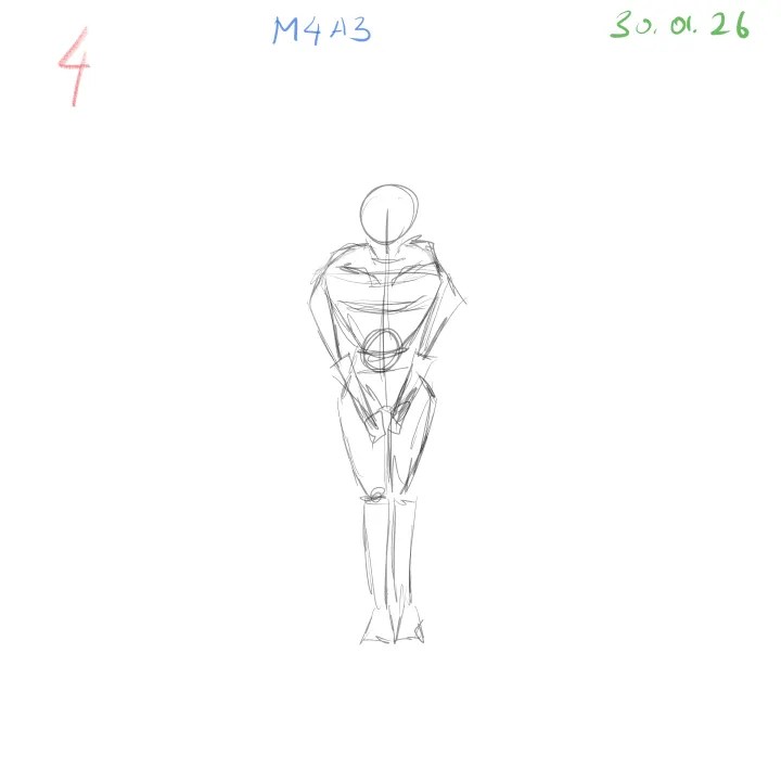 2 minute gesture drawing focusing on joint points m4a3 day 2 image 4