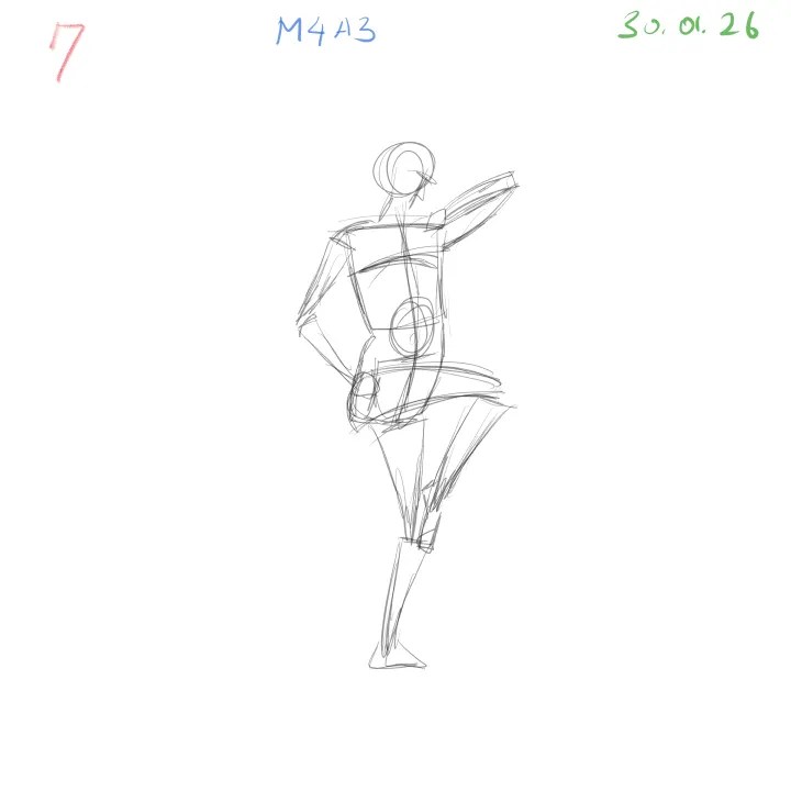 daily gesture drawing practice 2 minute poses m4a3 day 2 image 7