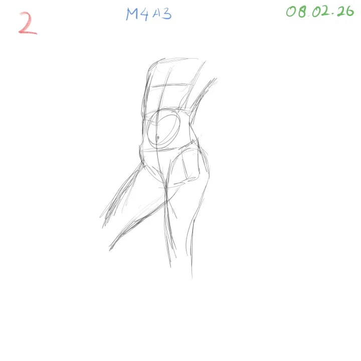 anatomical gesture practice focusing on torso and limb structure 2026-02-08