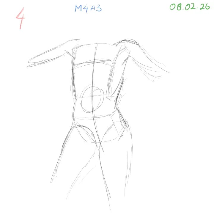 gesture and anatomy study with emphasis on shoulder and arm forms 2026-02-08