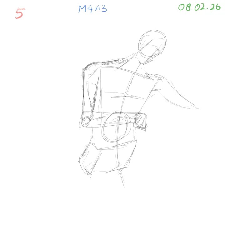 anatomy sketch practice focusing on chest, ribcage, and torso construction