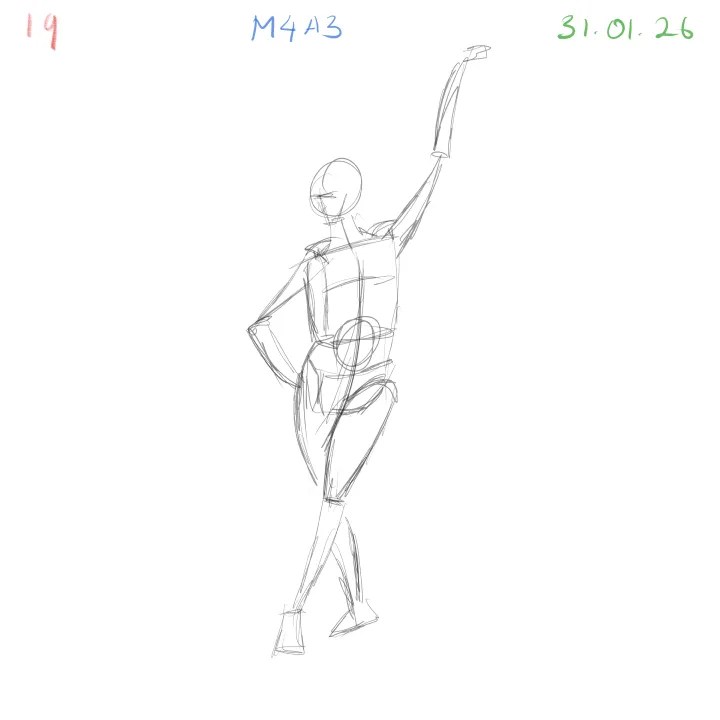 gesture drawing anatomy practice focusing on posture 19