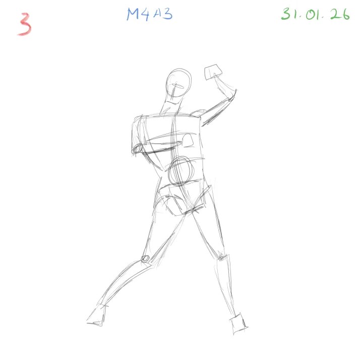 gesture drawing anatomy practice focusing on shoulders and hips 3