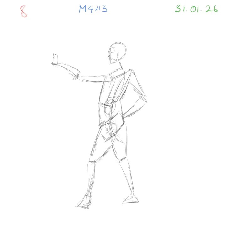 figure gesture sketch focusing on anatomy rhythm 8