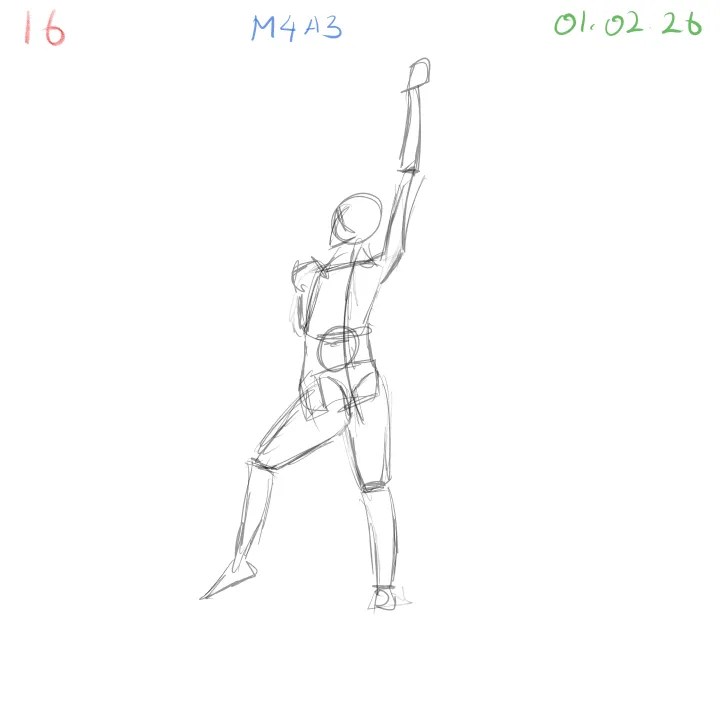 gesture drawing practice from female reference pose 16