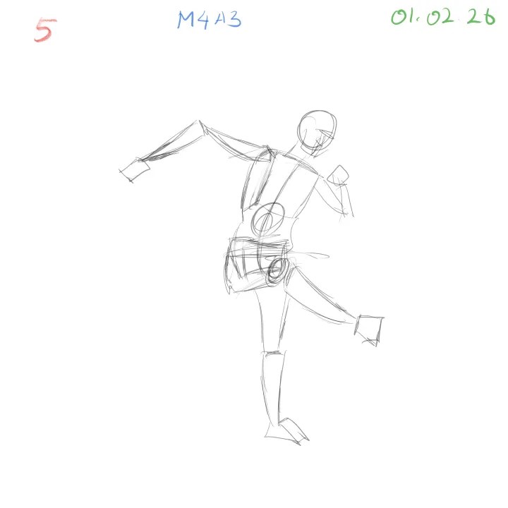 female gesture drawing daily practice with smooth motion 5