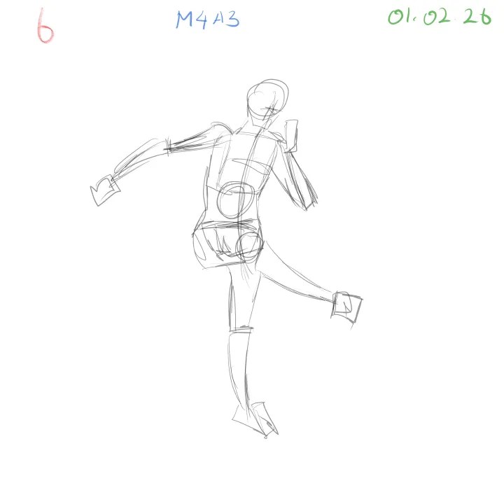 gesture drawing study emphasizing feminine proportions 6