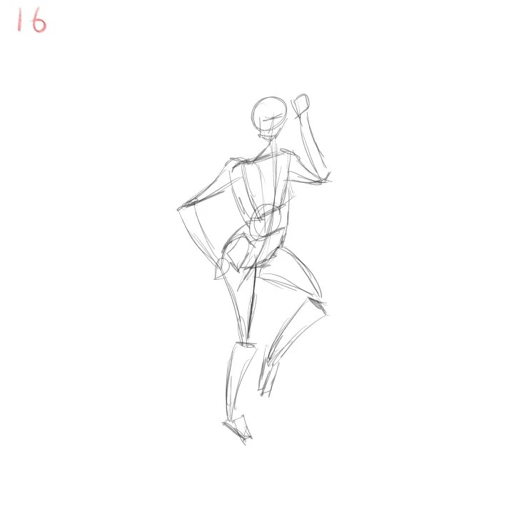 gesture drawing practice adding depth and angle to a static pose 16