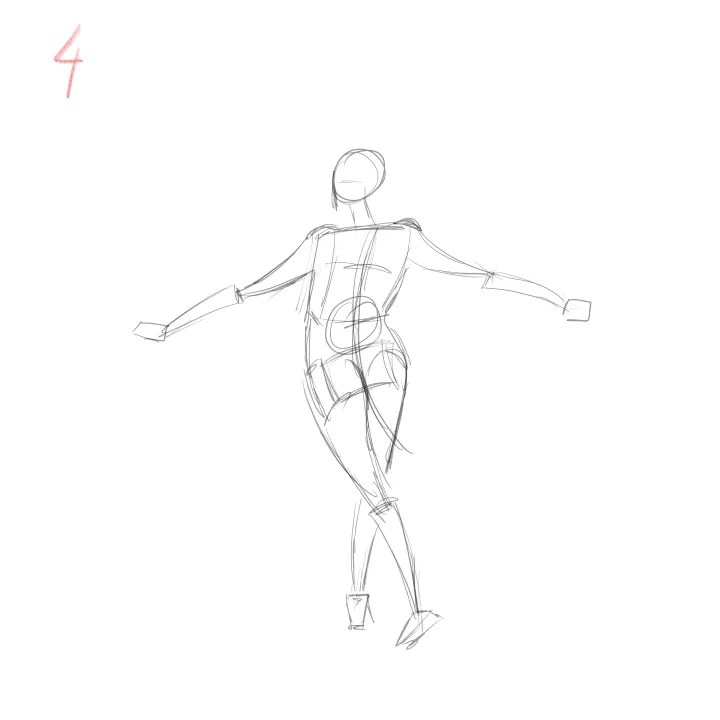 gesture drawing study transforming a simple pose into a dynamic one 4