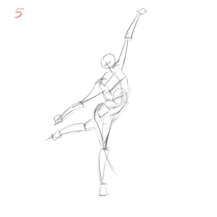 dynamic gesture drawing practice with subtle body rotation 5