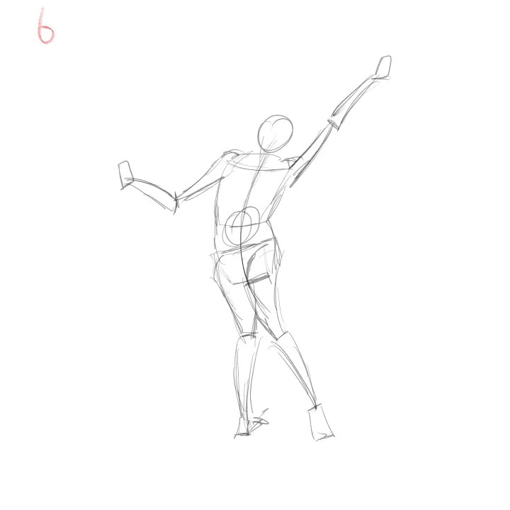 gesture drawing practice adding depth to a side view pose 6