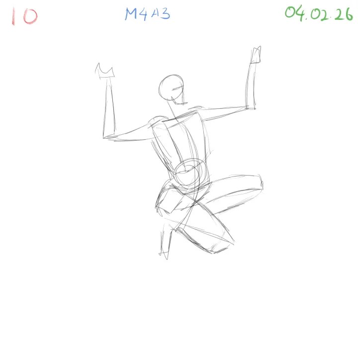 gesture drawing study focusing on basic proportions and volume