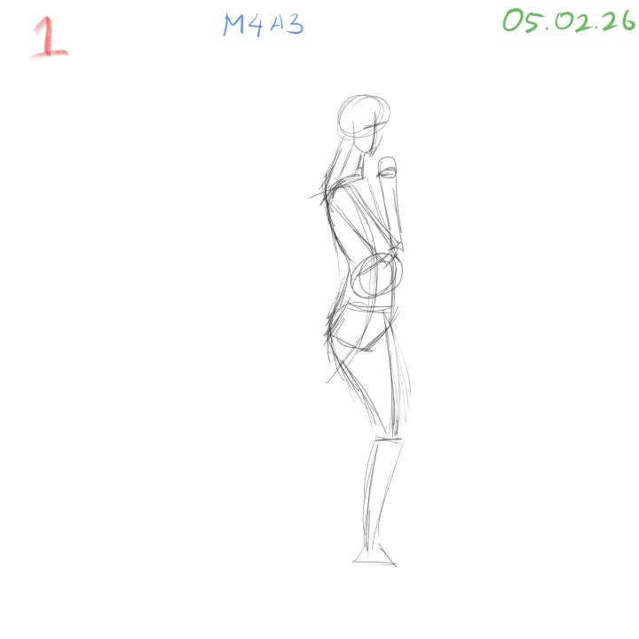 gesture drawing practice focusing on static pose converted into dynamic movement
