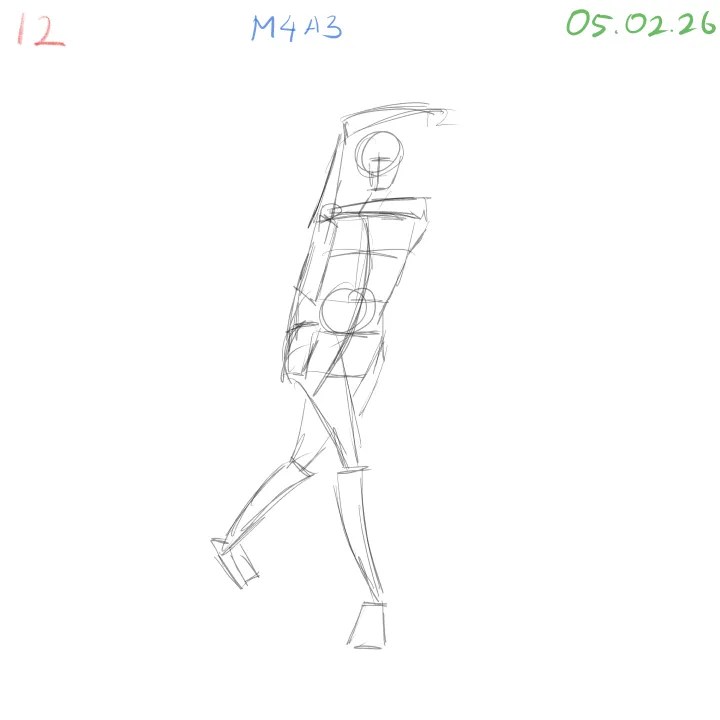 anatomy gesture drawing focusing on dynamic intention without complexity