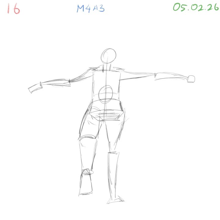 gesture drawing practice focusing on easing the brain load while learning dynamics