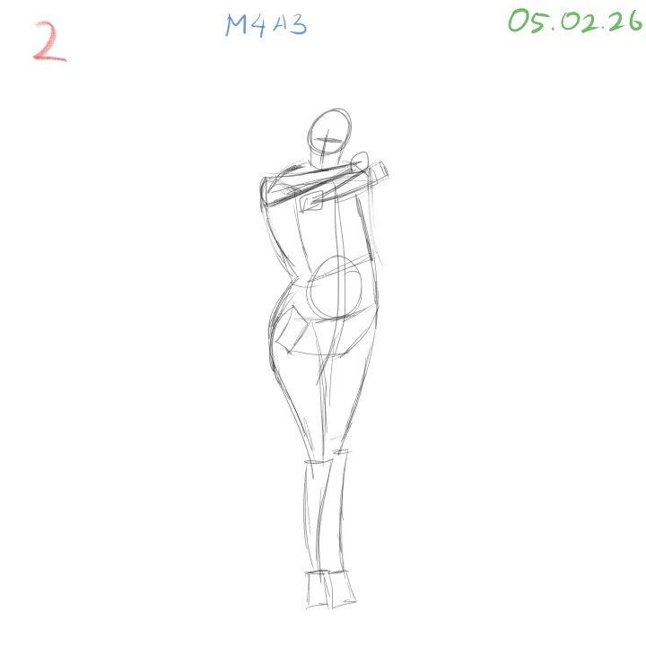 daily gesture drawing study exploring dynamic motion from a static base