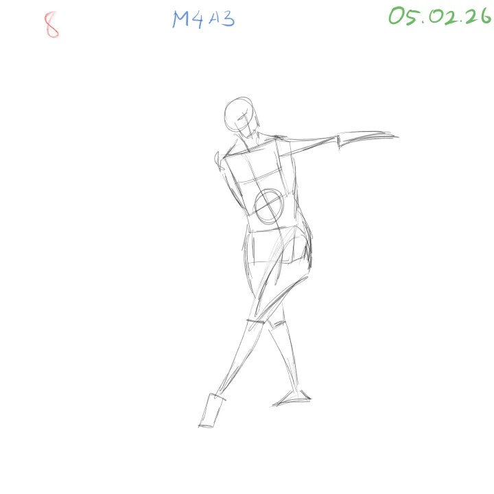 gesture drawing anatomy practice focusing on stability before motion