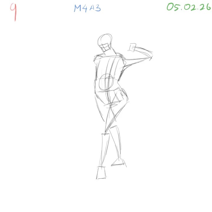 gesture drawing exercise balancing static form and dynamic gesture