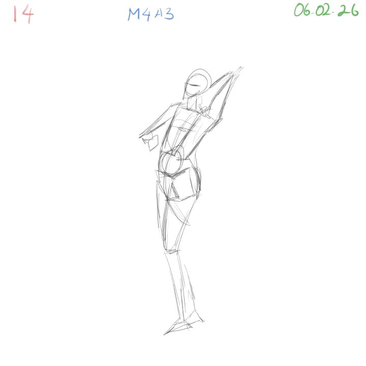 daily gesture drawing practice focusing on smooth gesture lines and balance