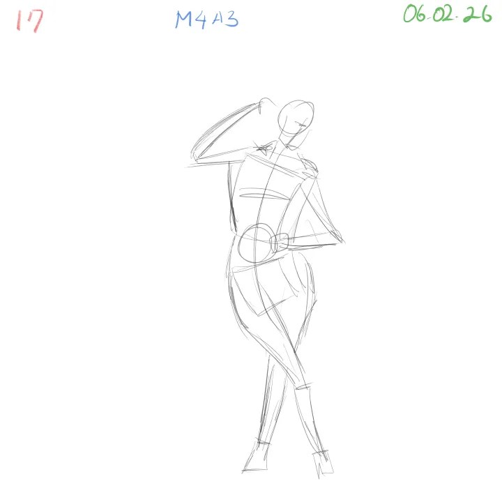 daily gesture drawing exercise practicing rhythm and timing in my own style