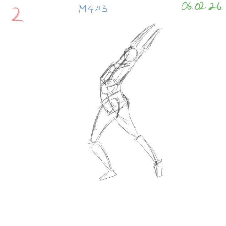 daily gesture drawing practice focused on getting comfortable with gestures in my own style