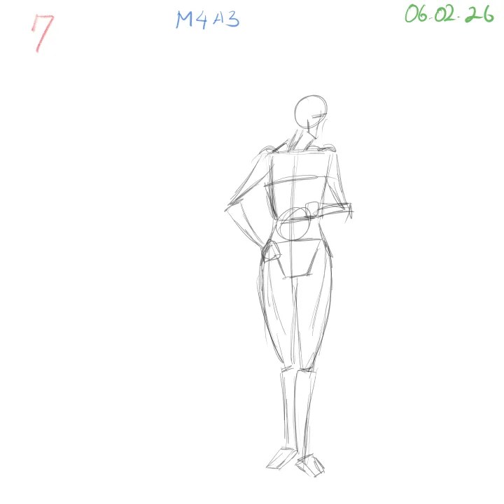 gesture drawing study focusing on shape design and quick pose readability